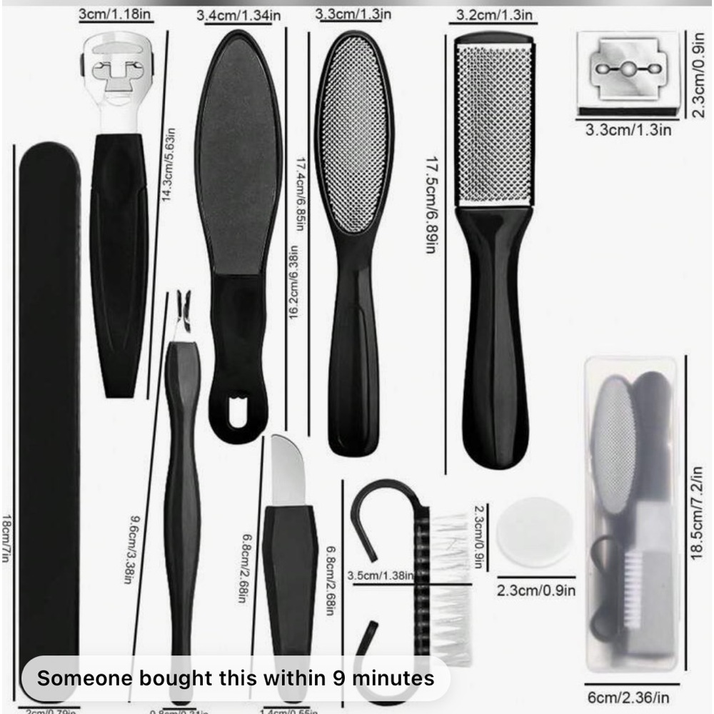 Ten Piece Black Pedicure Set - Picture 7 of 8